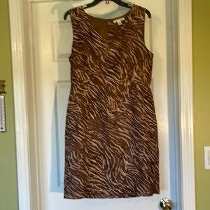 Banana Republic Animal Print Sleeveless Dress Size 12P
